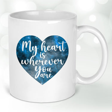 Love Embrace Mug - Valentine's Gift - Partner - Watercolour Heart Design - DENMARY